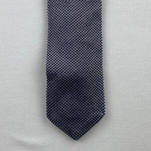 ITALO FERRETTI Neck Tie Mens 100% Silk Knitted Knit Textured Blue Italy